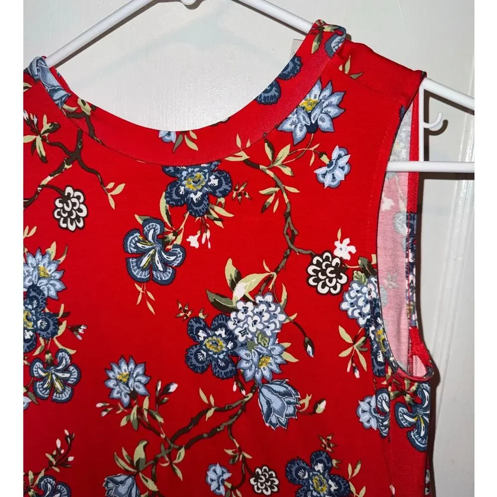 LOFT Sleeveless Floral Print Swing Dress Women's size XSP - Picture 2 of 6